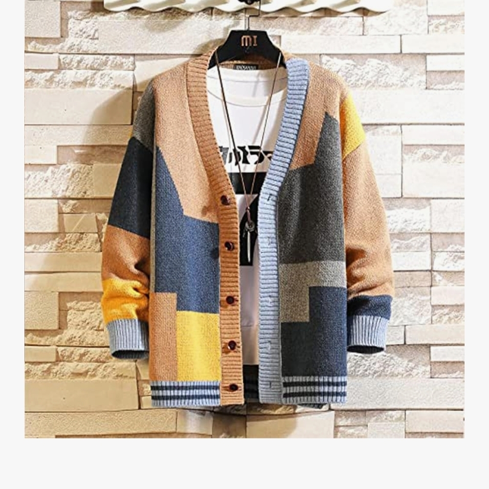 Colorblock Cardigan Sweater